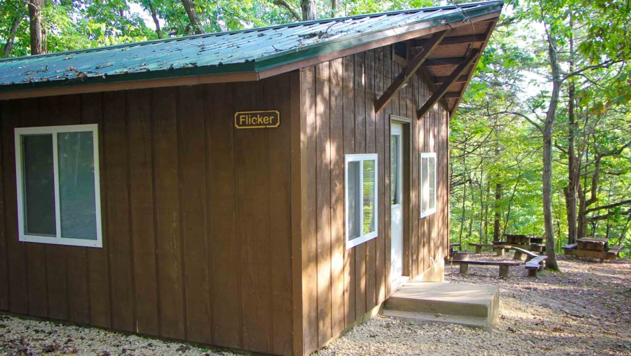 A small summer camp cabin in Iowa.
